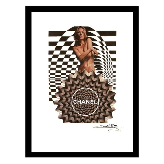 Kate Moss Designer Fashion Vintage Framed Print
