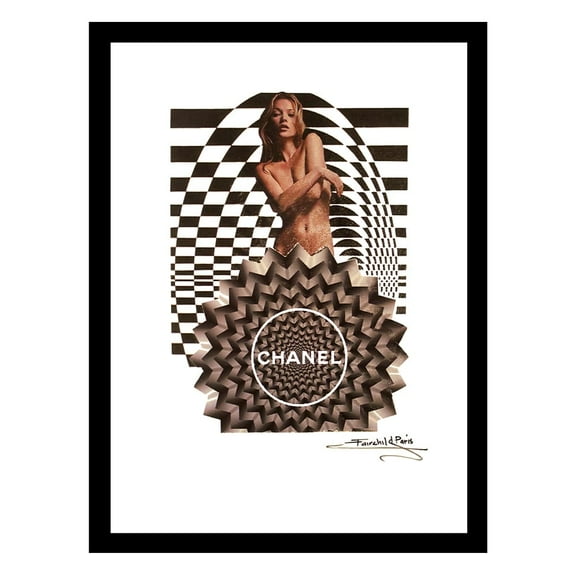 Kate Moss Designer Fashion Vintage Framed Print