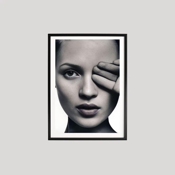 Kate Moss Photography Black and White Fashion Portrait Iconic Supermodel Minimal Editorial Gallery Decor, Unframed Poster