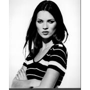 Kate Moss With Arms Crossed In Striped Shirt Black And White Photo Print (16 x 20) - Item # MVM50338