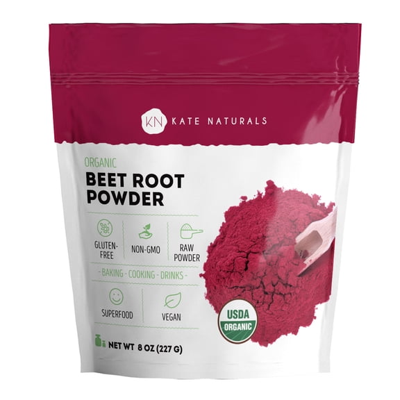 Kate Naturals Organic Beet Root Powder, Non-GMO, 8oz