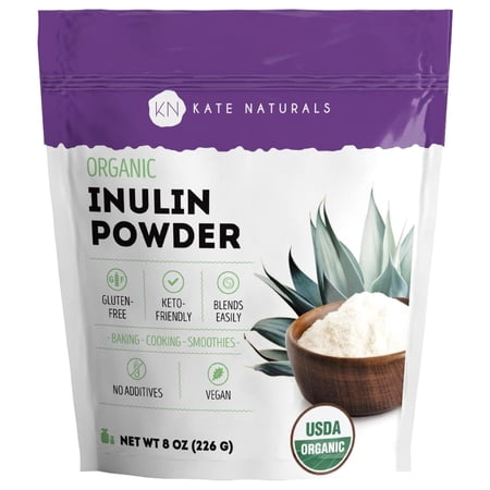 Kate Naturals Organic Inulin Powder, Non-GMO, 8oz
