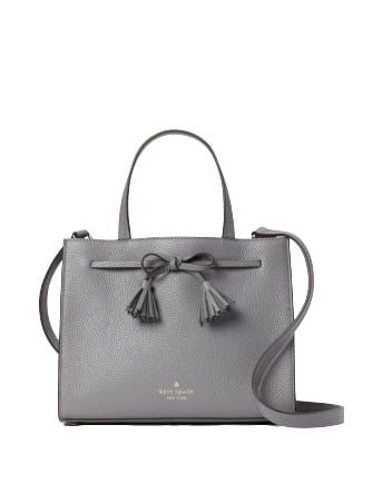 Kate S pade new york Hayes Street Isobel Small Leather Satchel,Grey Cat