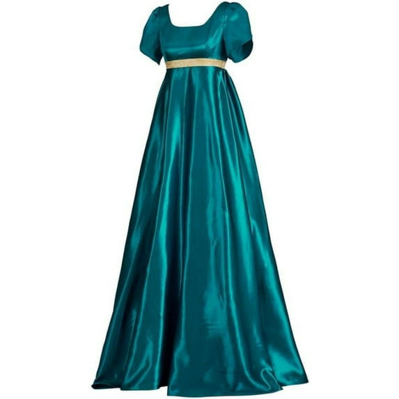 Kate Sharma Dress Vintage Regency Dress Tea Party Dress for Women with Satin Sash Ruffle Empire Waist Dress Gown