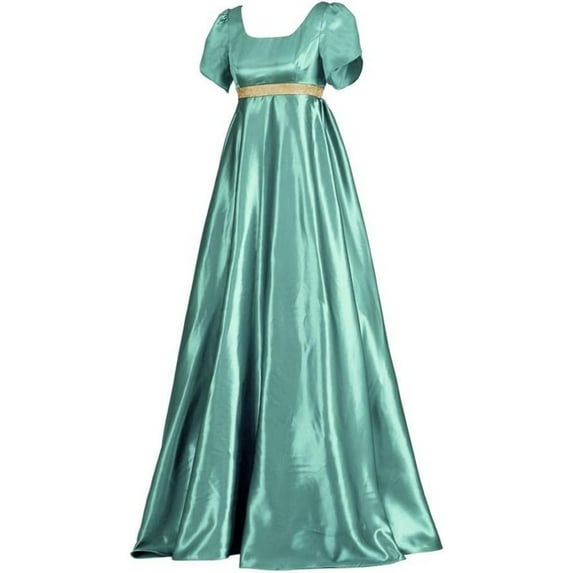 Kate Sharma Dress Vintage Regency Dress Tea Party Dress for Women with Satin Sash Ruffle Empire Waist Dress Gown