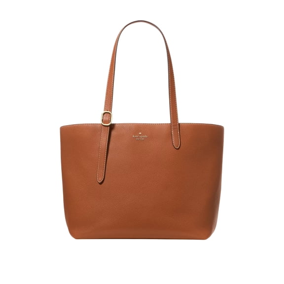 Kate Spade 454 Large Tote Bag Pebbled Leather with Interior Zip Pocket and Laptop Compartment, Warm Gingerbread