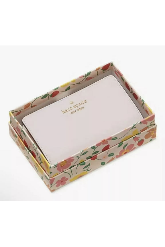 Kate Spade Boxed Madison Strawberry Garden Medium Compact Bifold Wallet In Multi