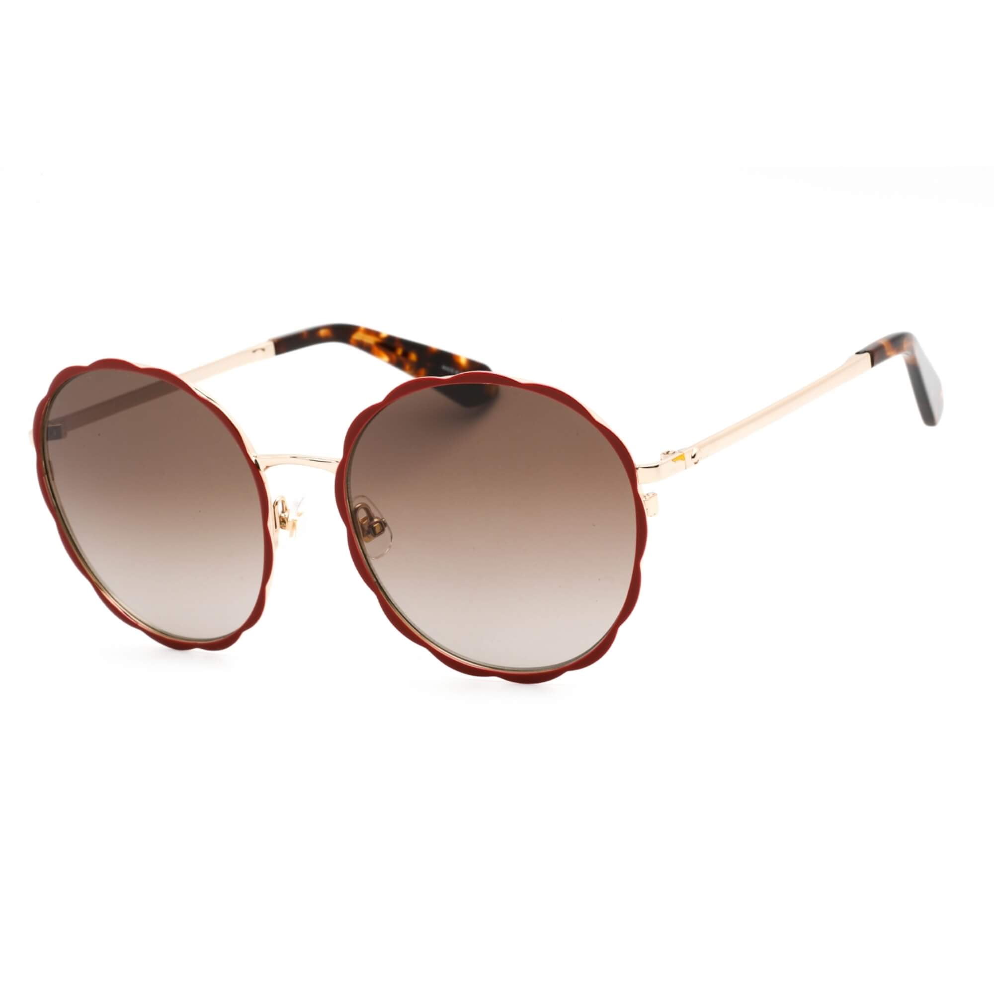 Kate Spade Red Round Sunglasses Kate Spade JANALEE/S 0UC9O Round Cat Eye Sunglasses Red Gold  main image 2