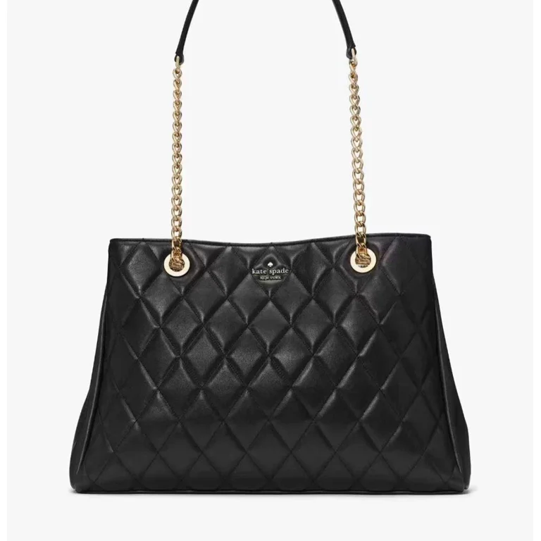 kate spade | Bags | Kate Spade Carey Quilted Black Shoulder  Kate Spade Black Quilted Shoulder Bag with Gold Chain display picture 1