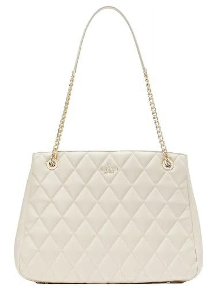 Kate Spade Carey Quilted Leather Large Tote Bag Chain Shoulder In Parchment Walmart