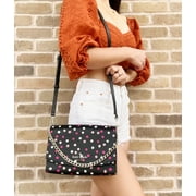 Kate Spade Carson Chain Convertible Crossbody Festive Polka Dot Black Multi