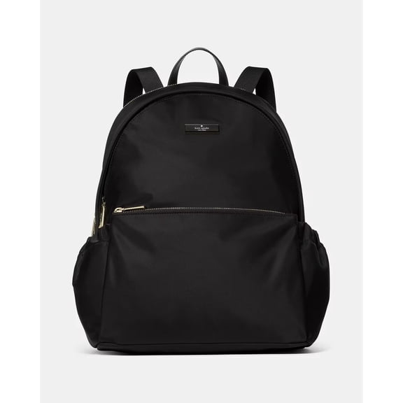 Kate Spade Carter Nylon Large Dome Backpack | 100% Recycled Nylon | Fits 13" Laptop | Luggage Sleeve | Women's – Black