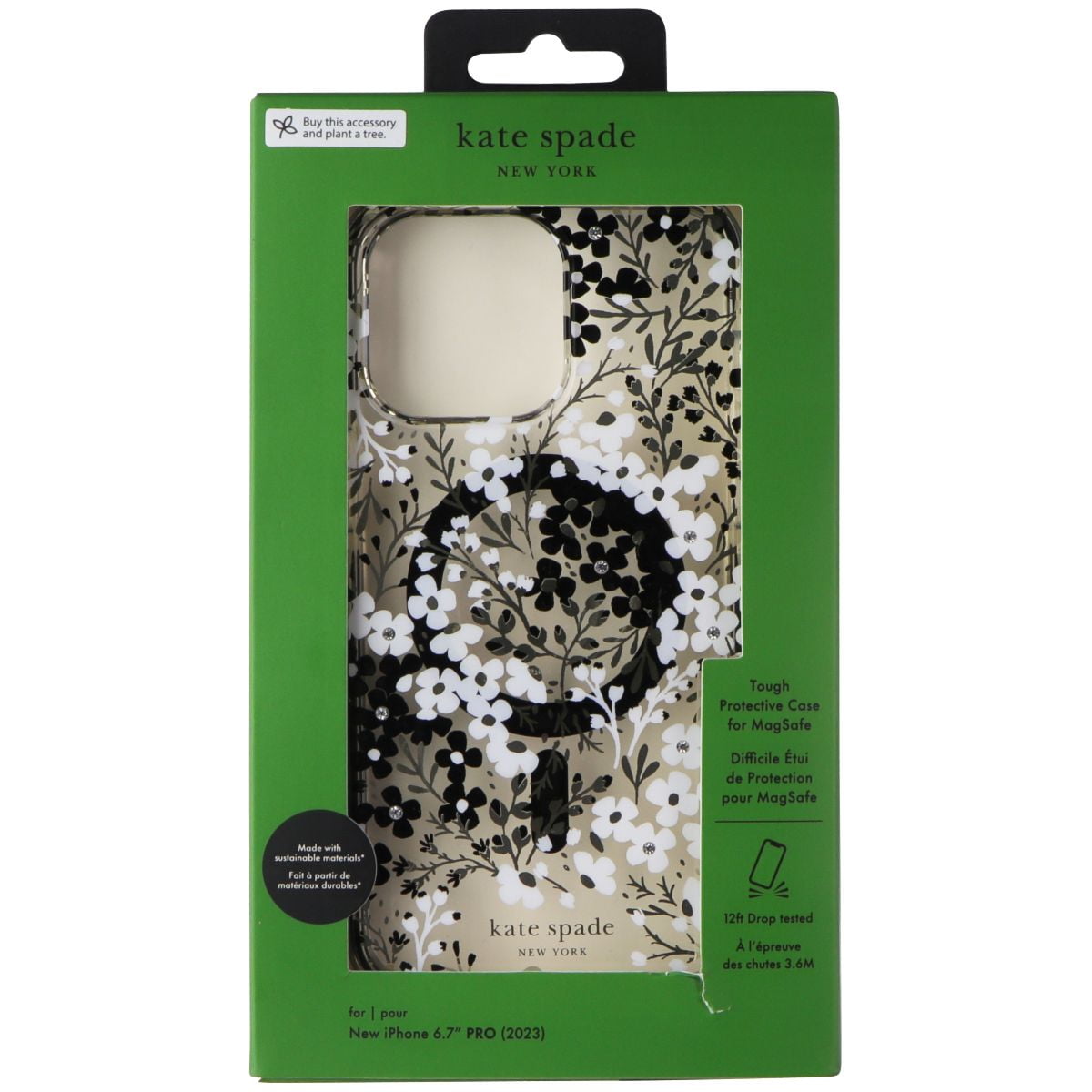 Kate Spade Case for MagSafe for iPhone 15 Pro Max Multi Floral Black