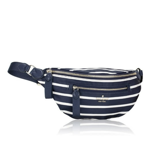 Kate Spade Chelsea Marina Striped Nylon Belt Bag Fanny Pack Parisian Navy