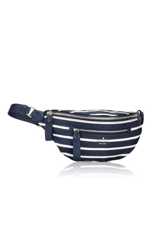 Kate Spade Chelsea Marina Striped Nylon Belt Bag Fanny Pack Parisian Navy