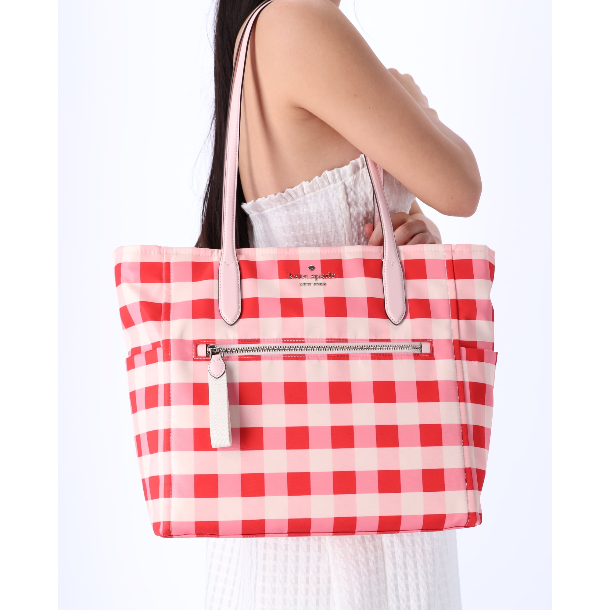 Kate Spade Chelsea The Better Nylon Large Tote Gingham Check Kate Spade Chelsea The Better Nylon Large Tote Gingham Check