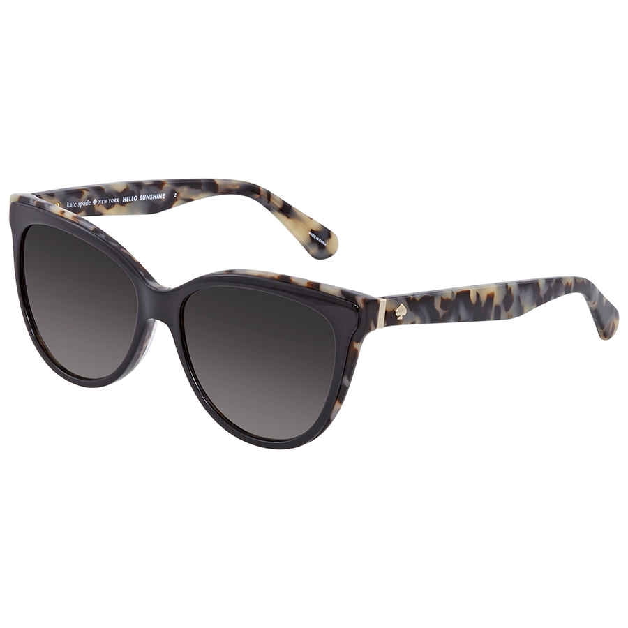 Kate Spade New York Women's Daesha Round Sunglasses Black Havana 56 Millimeters