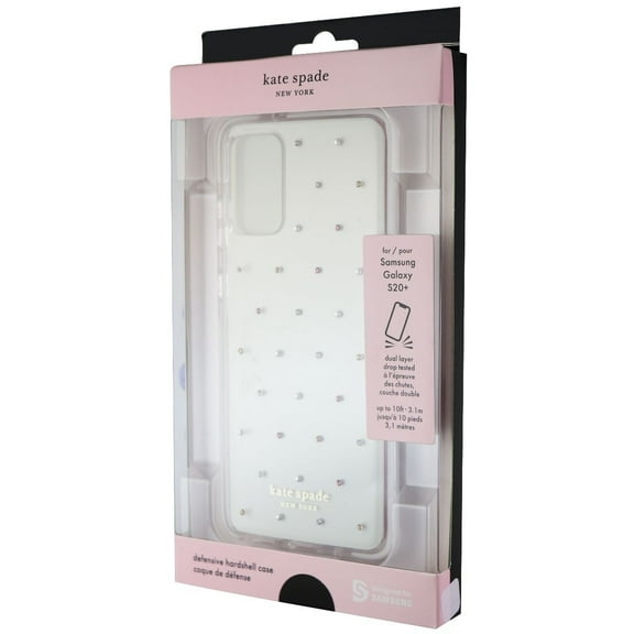 Kate Spade Defensive Hardshell Case for Galaxy (S20+) - Pin Dot Gems/Clear/White