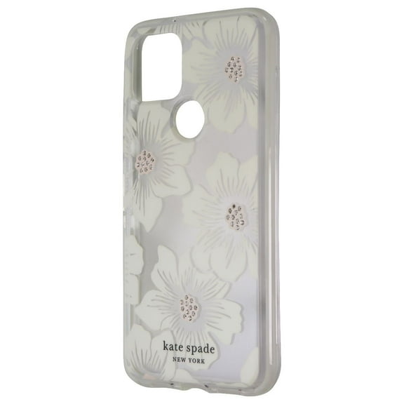 Kate Spade Defensive Hardshell Case for Google Pixel 5 - Hollyhock Floral Clear