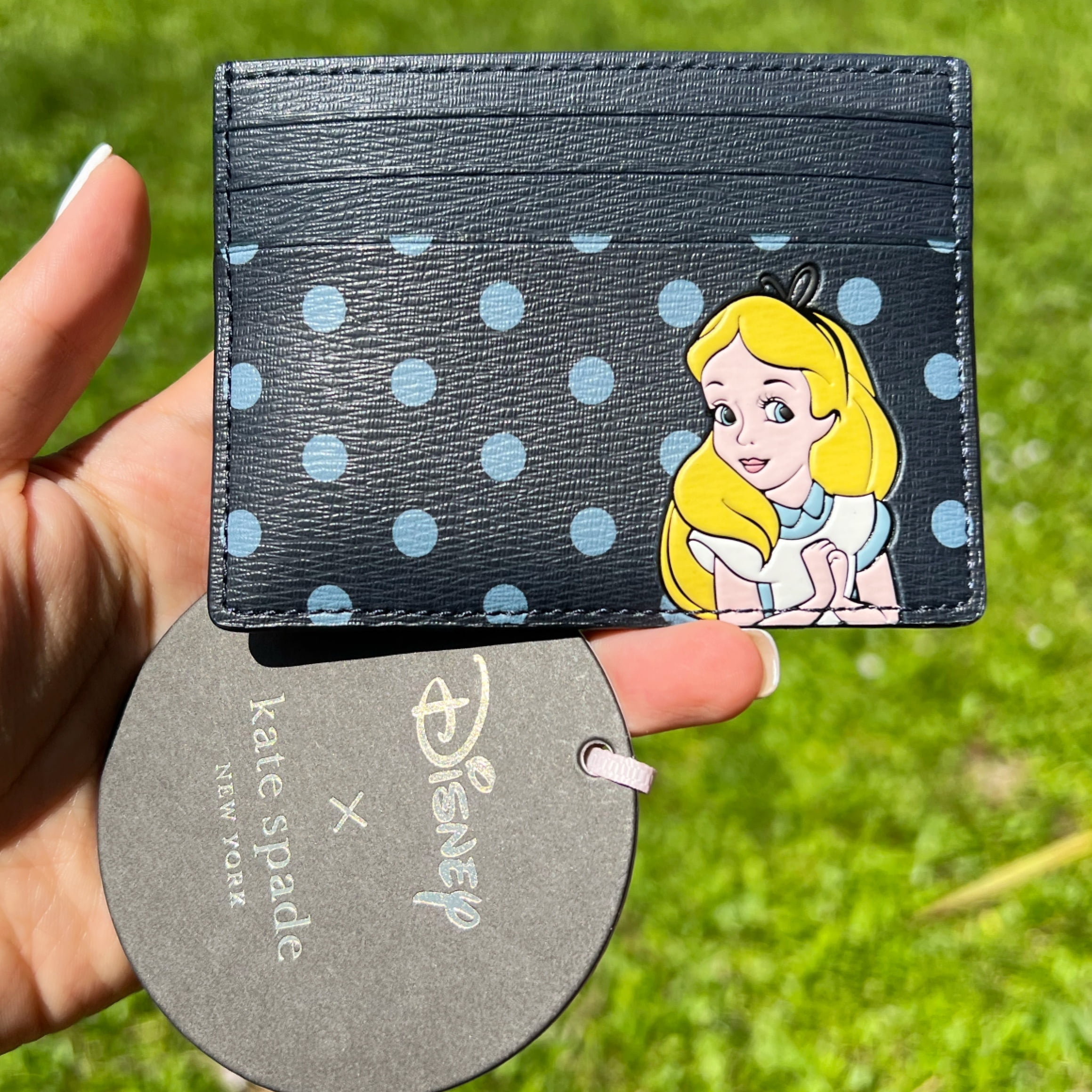 Kate Spade Disney Alice in Wonderland Small Card Case Credit Card Holder  Blue
