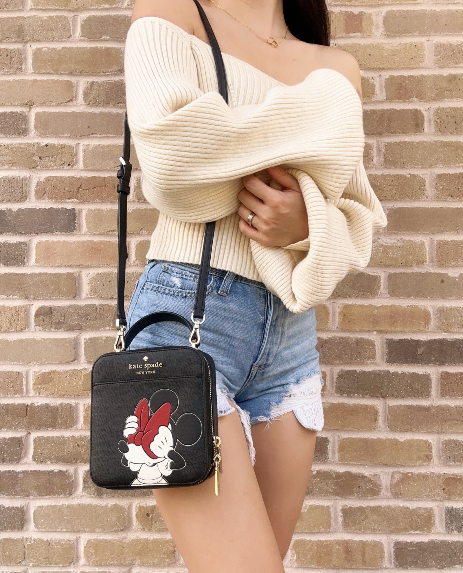 Kate Spade Disney Minnie Mouse Daisy Vanity Saffiano PVC Crossbody Handbag  - Walmart.com
