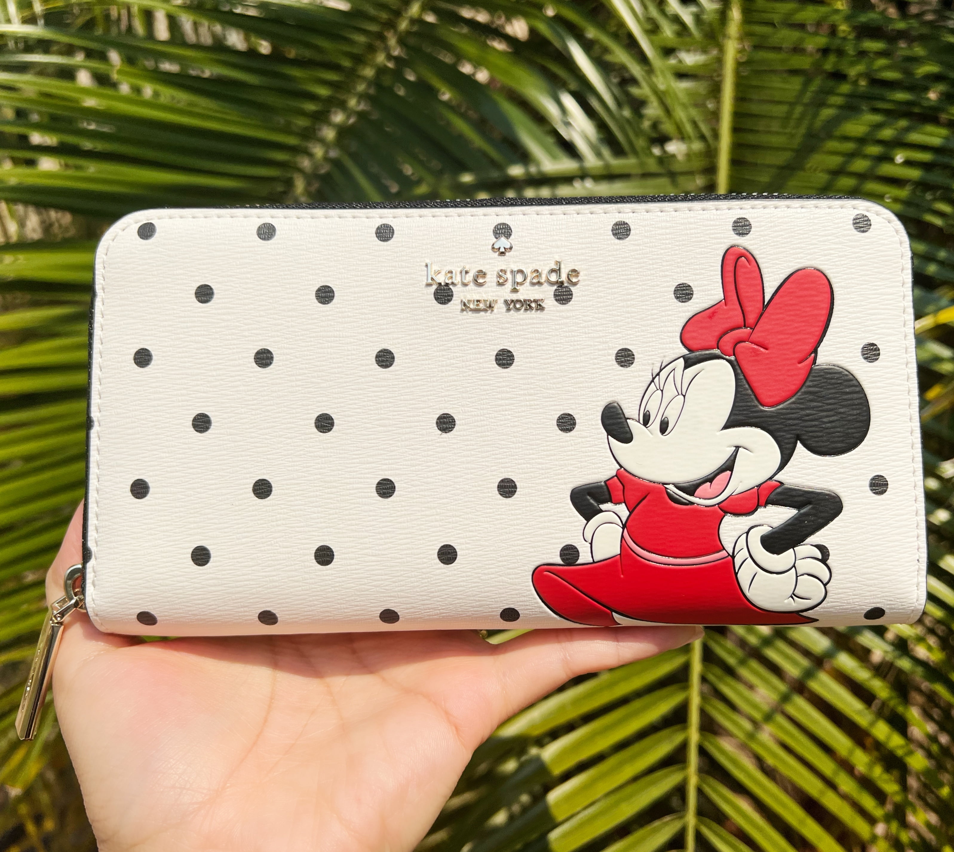 Kate Spade Disney X Minnie Mouse Zip Around Continental Wallet White ...