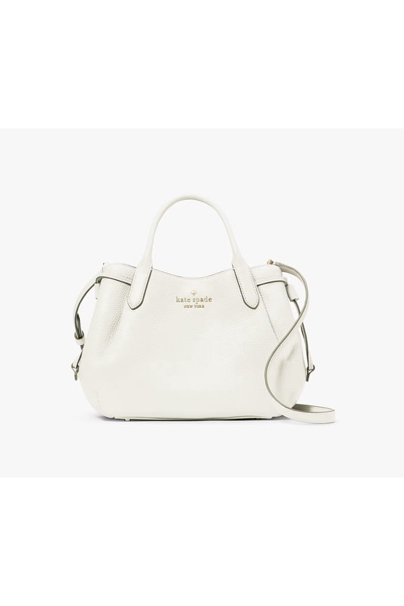 Kate Spade Dumpling Small Satchel Bag | Pebbled Leather | Snap Closure | Fits iPad | Women's – Meringue