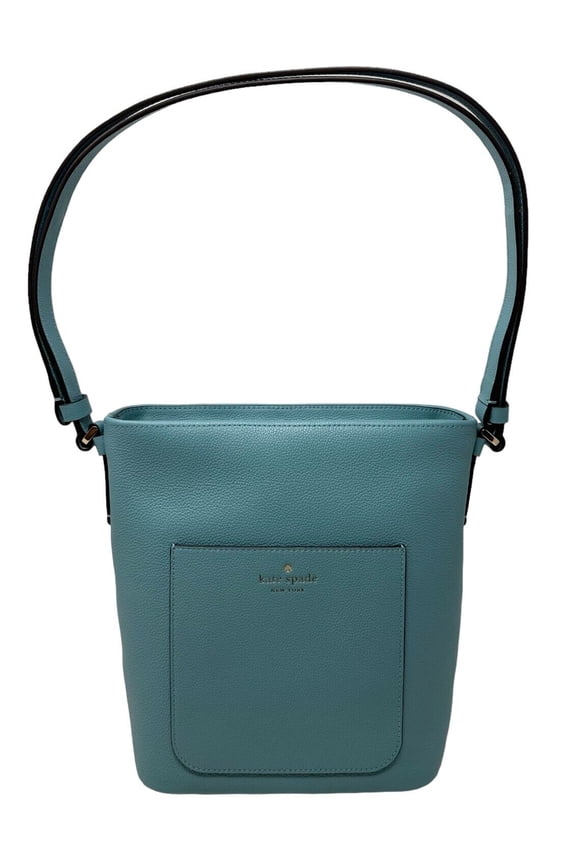 Kate Spade Elsie Pebbled Leather Bucket Shoulder Bag Smoky Blue KE389 $359