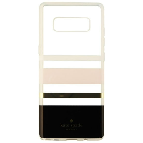 Kate Spade Flexible Hardshell Case for Galaxy Note8 - Pink/Gold/Blk/Clear Stripe