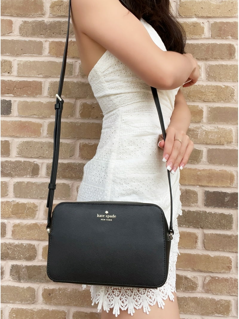 Kate Spade Harper Leather Camera Bag Top Zip Crossbody Black