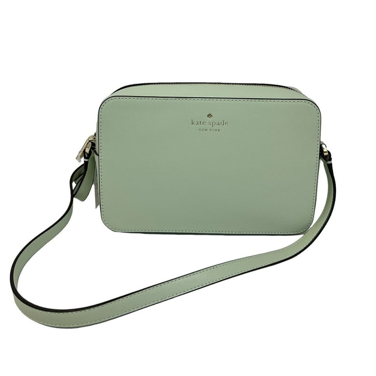 Kate Spade Harper Leather Camera Bag Top Zip Light Olive Crossbody