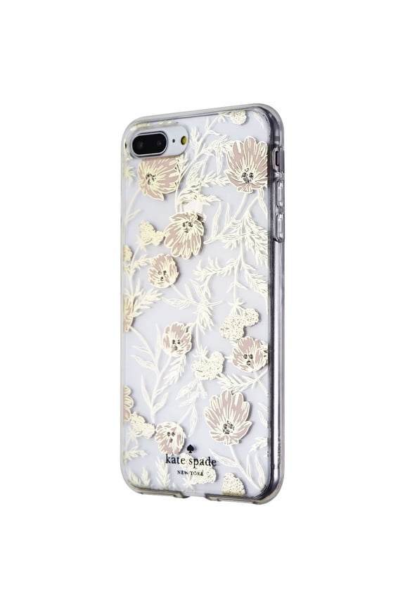 Kate Spade Hybrid Case for iPhone 8 Plus / 7 Plus - Clear / Pink Blossoms / Gems