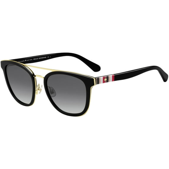 Kate Spade Jalicia Women's Black Round Brow-Bar Sunglasses - 0807 9O