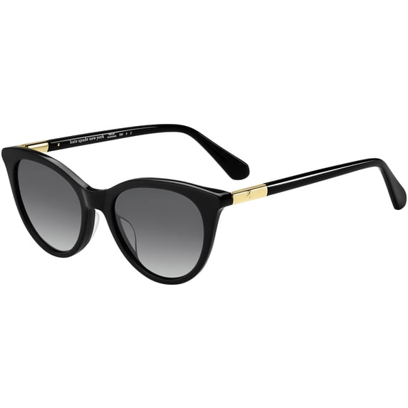 Kate Spade Janalynn Polarized Female Adult Black Rounded Oval Cat-Eye Sunglasses