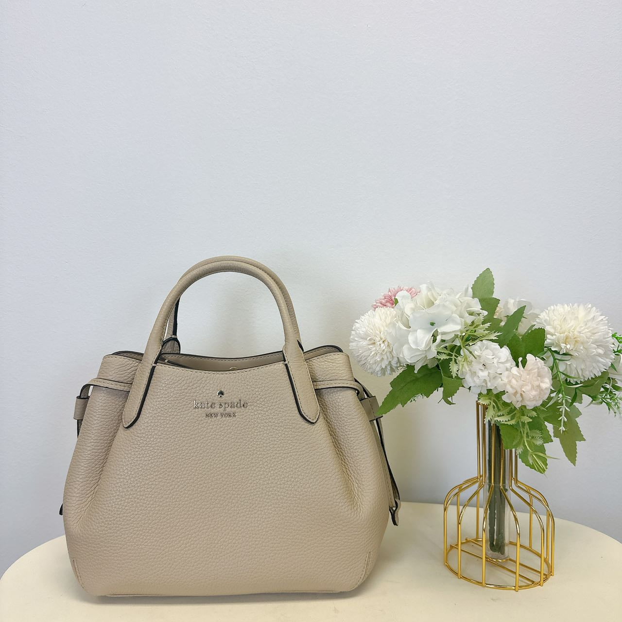 9月★KATE SPADE★Dumpling Small Satchel*K8135 Kate Spade K8135 Dumpling Small Satchel IN Light Sand