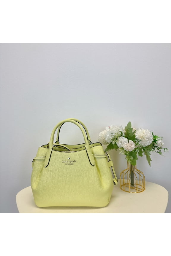 Women's Dumpling Small Leather Satchel (Tennis Ball)