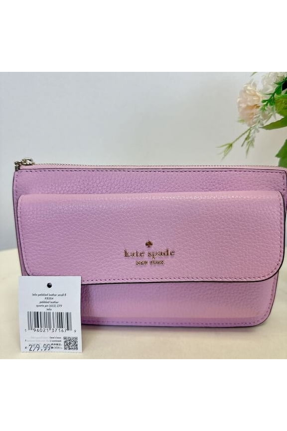 Kate Spade K8284 Leila Small Pebbled Leather Crossbody Bag In Quartz Pink