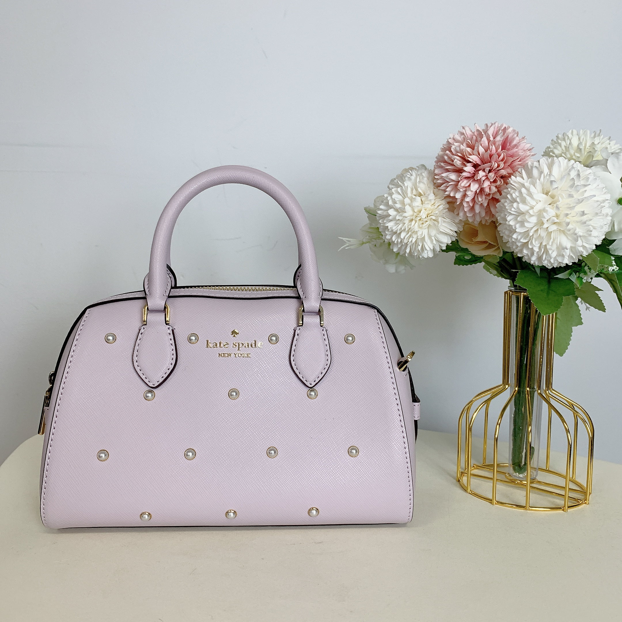 Kate Spade KF494 Madison Studded Faux Pearls Duffle Kate Spade KF494 Madison Studded Faux Pearls Duffle