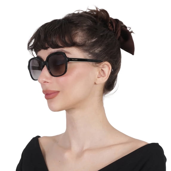 Kate Spade KS Babbette/G/S Plastic Womens Square Polarized Sunglasses Black 55mm Adult