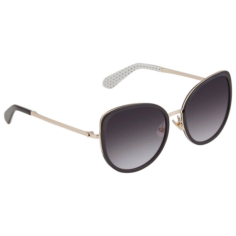 kate spade Silver Metal Frame Black Lens Sunglasses Kate Spade FENTON/G/S 807 Womens Sunglasses Silver Black  main image 4