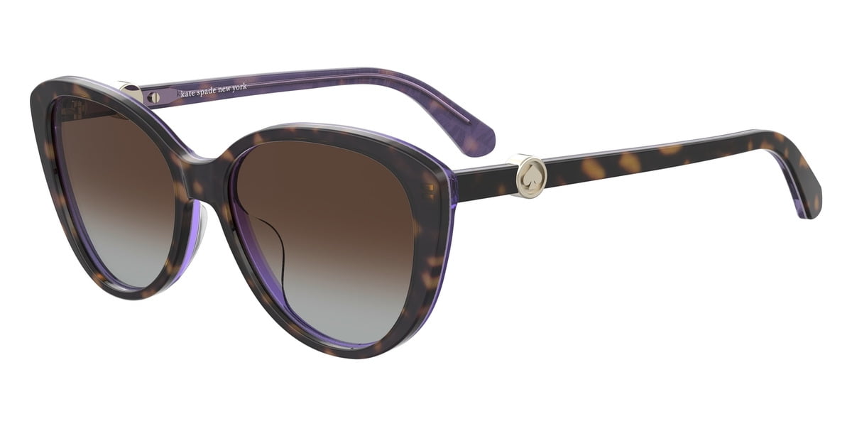 Kate Spade KS Visalia/G/S Plastic Womens Butterfly Polarized Sunglasses Purple Havana 55mm Adult
