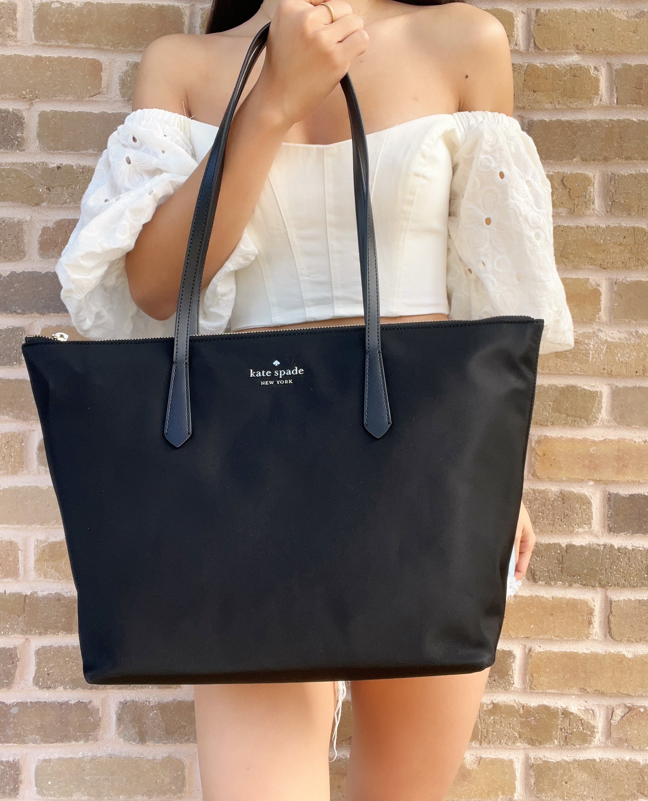 Kate Spade Large Black Nylon Tote Bag 