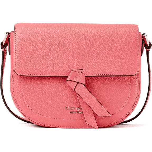 Kate Spade Knott Medium Saddle Bag Crossbody Orchid Pink Pebbled Leather