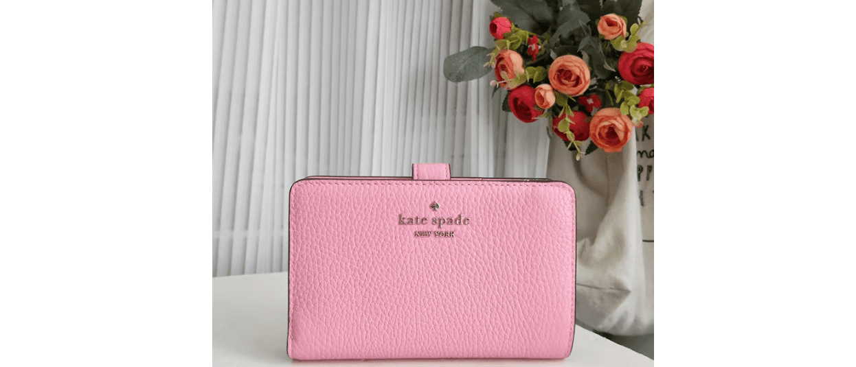 Kate Spade Leila Medium Compact Bifold Wallet Leather Bright Carnation
