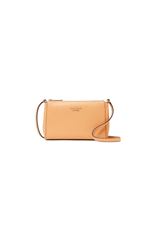Kate Spade Leila Mini Top Zip Crossbody Bag Orange Cream Leather KG463 $259