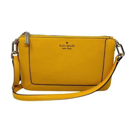 Kate Spade Lena Double Compartment Daffodil Pebble Leather Crossbody Bag KH430