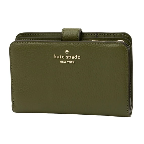Kate Spade Lena Pebbled Leather Medium Bifold Wallet (Enchanted Green)