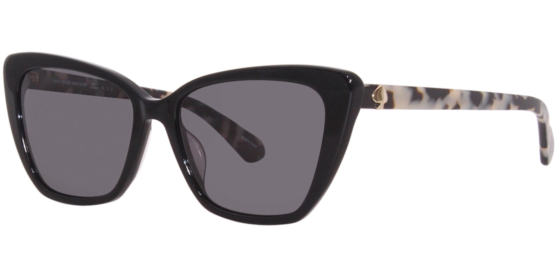 Kate Spade Lucca Polarized Adult Female Black Cat Eye Sunglasses 0807