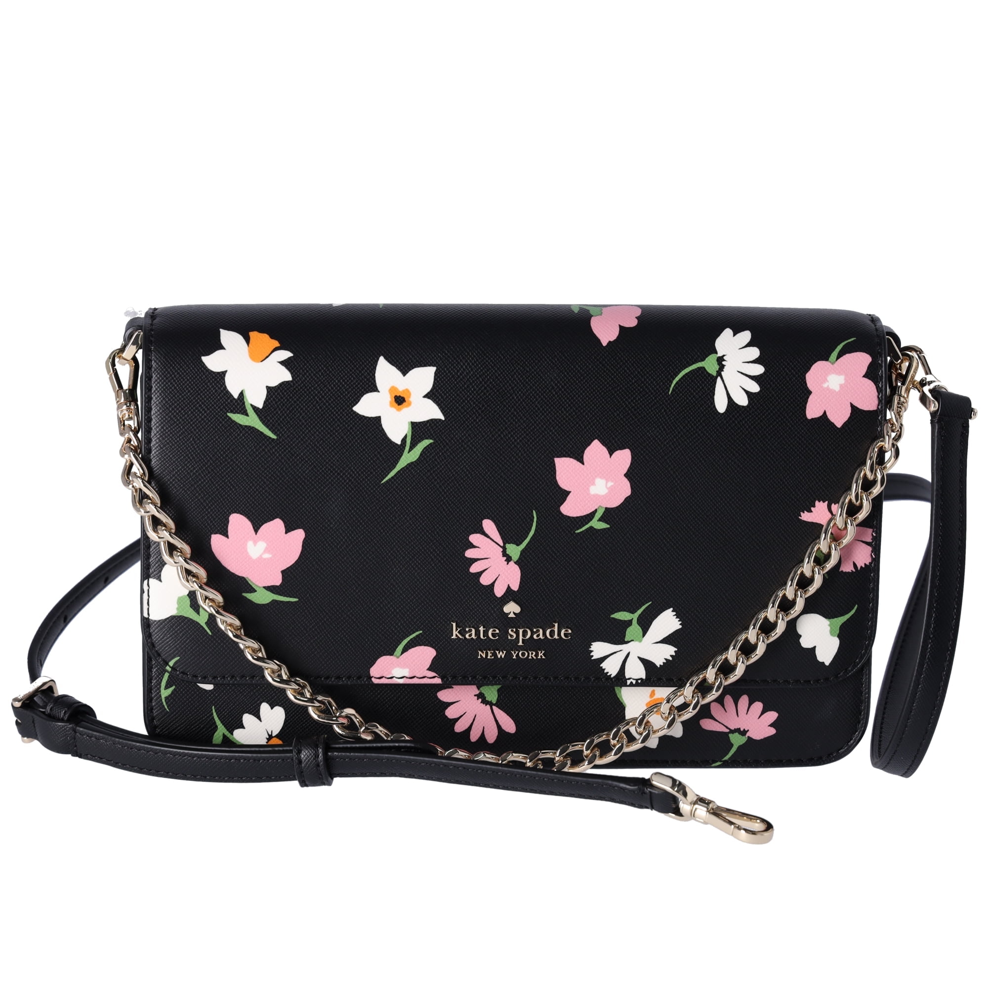 Kate Spade New York Saffiano Leather Floral Crossbody Convertible Black Walmart