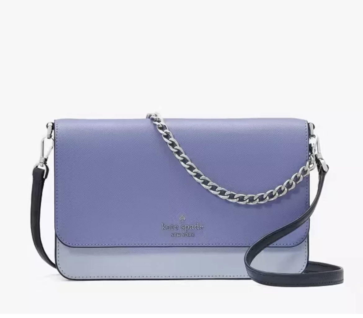 KATE SPADE NEW YORK Kate Spade Madison Colorblock Flap Convertible Crossbody In Evening Blue Iris